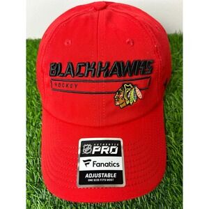 Fanatics Chicago Blackhawks Red NHL Dad Baseball Style Hat Cap Adjustable Hockey